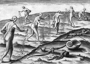 ポタノ族の女性たちの儀式 作： Theodor de Bry