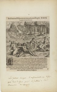 Indisaeuitiae Hispanorum Impatientes Sibi Psis/Manus Violentas Inserunt.XXIII.(『アメリカ』第4部より) 作： Theodor de Bry