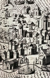 中国のマカオ港 作： Theodor de Bry