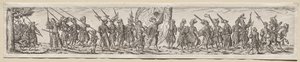 行進の兵士 作： Theodor de Bry