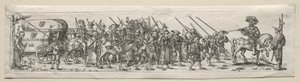 行進の兵士 作： Theodor de Bry