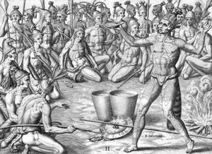 ティムクア・インディアンの儀式 作： Theodor de Bry