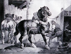 The Forge（リトグラフ） 作： Theodore (after) Gericault