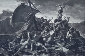 メドゥーサの筏」（リトグラフ 作： Theodore (after) Gericault