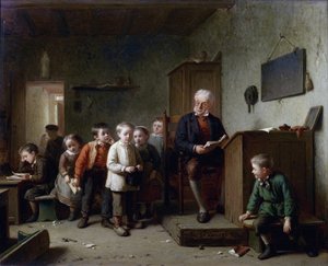 La salle de classe - 教室 - Heuvel、Theodore Bernard de (1817-1906) - 1872 - 木材に油彩 - 37x44,5 - 個人蔵 作： Theodore Bernard de Heuvel