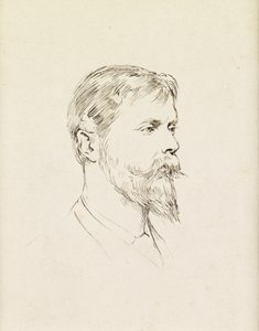 アーネスト・ウォーターロー卿の肖像、プロフィール（紙にペンとインク） 作： Theodore Blake Wirgman