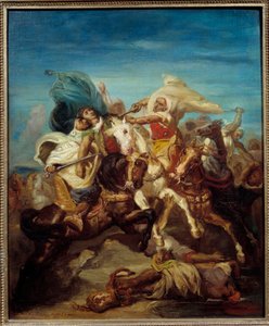 アラブ騎馬民族の戦い 絵画：テオドール・シャセリウ（1819-1856） 1856年 日0.65×0.54m 作： Théodore Chassériau