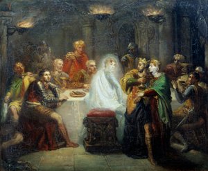 The spectrum of Banco ウィリアム・シェイクスピアの作品「マクベス」のためのイラスト。テオドール・シャセリウ（1819-1856）による絵画 1854年 ランス、ボザール美術館 作： Théodore Chassériau