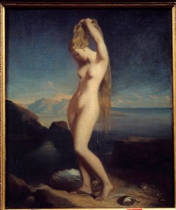 ヴィーナス・アナディオメネ」または「ヴィーナス・マリン」 テオドール・シャセリウ（1819-1856）の絵画 1838年 日0.65 x 0.55 m