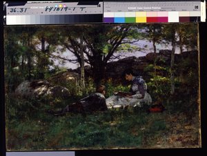 6月の牧歌 (キャンバスに油彩) 作： Theodore Clement Steele