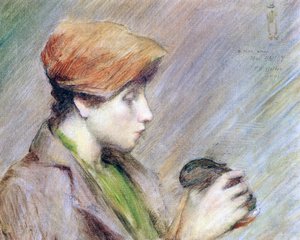 ウサギとスザンヌオシェデ、1891 作： Theodore Earl Butler