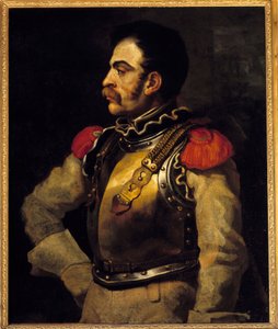中腰で見るライフルマン。テオドール・ジェリコー（1791-1824）の絵画