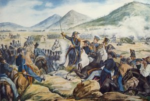 アルゼンチンの将軍ホセ・デ・サン・マルティン（1778-1850）、2月12日チャカブコの戦いにて