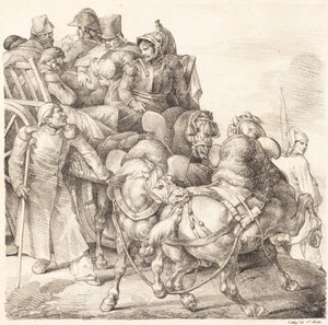 負傷した兵士でいっぱいのカート (Chariot charge de soldats blesses) 作： Theodore Gericault