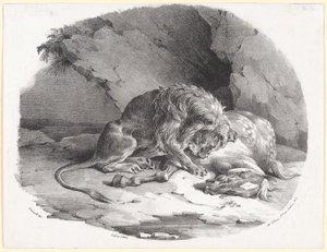 ライオンに食い殺される馬（A Horse Being Devoured by a Lion） 作： Theodore Gericault