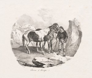 オーヴェルニュの馬、1822年。 作： Theodore Gericault