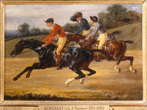 スタート直後の左回りの競馬 - 競馬 ... 作： セオドア・ジェリコー