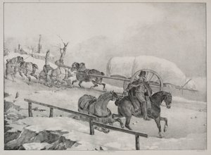4つの多様なテーマ丘に登るワゴン 作： Theodore Gericault