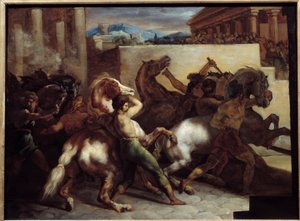 無料 ローマの競馬 テオドール・ジェリコー（1791-1824）の絵画 1817年 日0.45x0.6 m