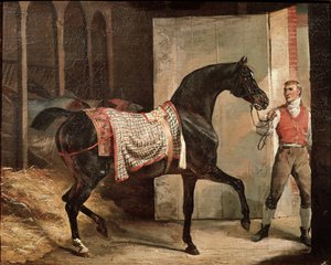 馬小屋を出る馬（油彩・キャンバス、19世紀初頭 作： Theodore Gericault