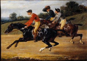 馬のレースホースライディング（絵画 作： Theodore Gericault