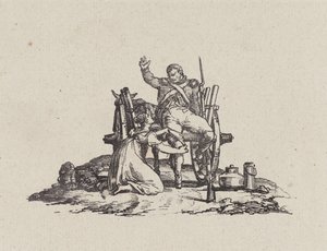 『乳搾り娘と退役軍人』（The Milkmaid and the Veteran） 作： Theodore Gericault