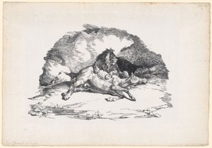 馬を食い尽くすライオン（A Lion Devouring a Horse）