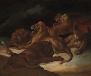 山岳風景のライオンズ1818-20。 作： Theodore Gericault