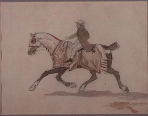 馬に乗った小さな新郎（鉛筆・水彩 作： Theodore Gericault