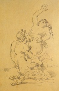 ニンフとサテュロス 作： Theodore Gericault