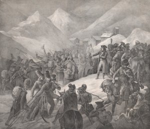 1822年、セントバーナード山を通過。 作： Theodore Gericault
