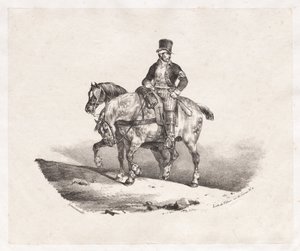 郵便配達または2つの利用馬、1823年。 作： Theodore Gericault