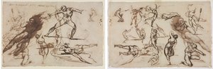 スケッチのシート (reto) スケッチのシート (verso) 作： Theodore Gericault