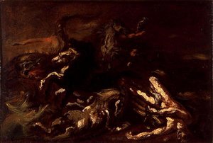 ヒッポリュトスの死（キャンバスに油彩） 作： Theodore Gericault