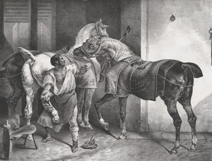 イギリスの鍛冶屋、1822 年。 作： Theodore Gericault