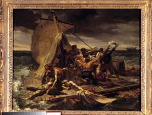 メドゥーゼの筏」プルミエールのスケッチ。セオドア・ジェリコー（1791-1824）の絵画。ディム。0.37×0.46m。 作： Theodore Gericault