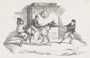 ロバと遊ぶ3人の子供たち（Three Children Playing with a Donkey） 作： Theodore Gericault