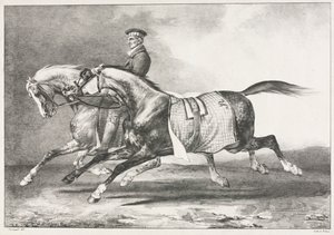 運動する 2 つのまだら馬 作： Theodore Gericault