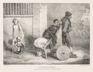 生命と石から引き出されたさまざまな主題：パラレーティック女性、1821年。 作： Theodore Gericault