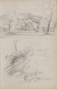 「田園の邸宅の風景」および「低木と葉の習作」 作： Theodore Gericault