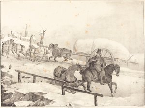 丘を登るワゴナー 作： Theodore Gericault
