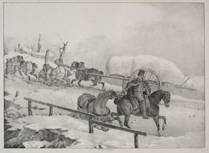 丘を登るワゴナー 作： Theodore Gericault