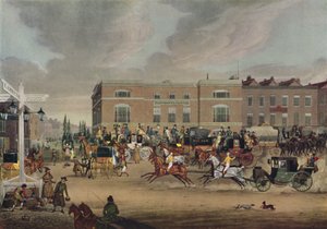 「ブライトン街道の象と城」、1826年、1920年 作： Theodore Henry Adolphus Fielding
