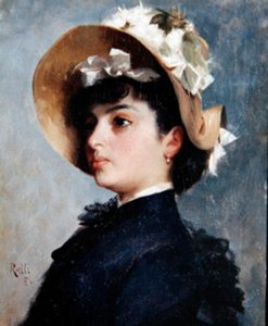 若い女性の肖像 作： Theodore Jacques Ralli
