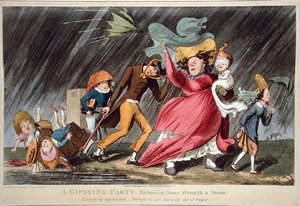 ロンドンのThomas McLean社から出版された「A Gipsying Party Returning Home Through a Storm」。 作： Theodore Lane
