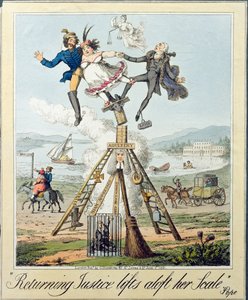 リターンジャスティスリフトアロフトハースケール、G。ハンフリー発行、ロンドン、1821年（紙に彫刻） 作： Theodore Lane