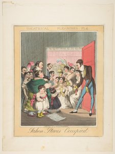 Theatrical Pleasures、Plate 4：Taken Places Occupied、ca. 1835年。 作： Theodore Lane