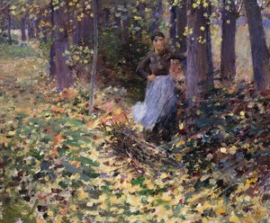 秋の日差し、1888 作： Theodore Robinson