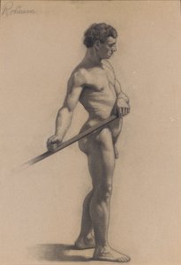 男性像の研究、1875 作： Theodore Robinson