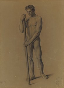 男性像の研究、1875 作： Theodore Robinson